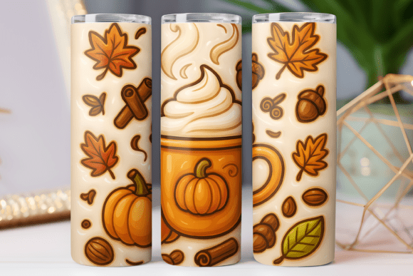 3D Coffee Tumbler Wrap 20oz Skinny Art