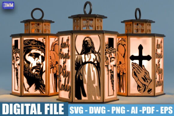 3D Religious Prayer Lantern SVG DXF Guide