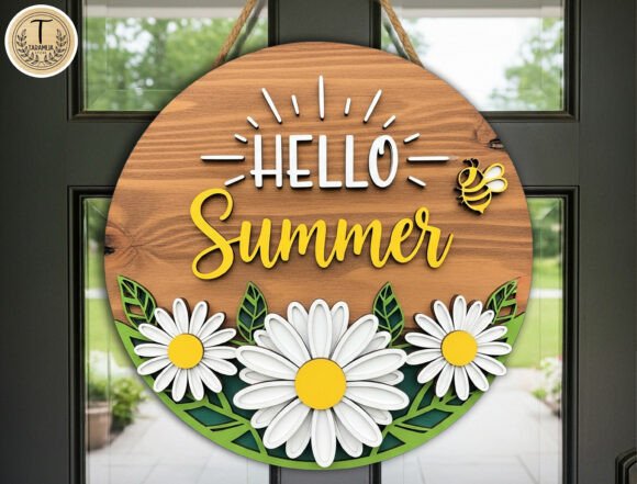 Bring Bright Energy to Your Space with the Hello Summer Round Sign SVG