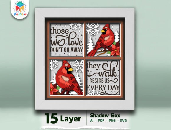 Cardinal Memorial Shadow Box SVG Guide