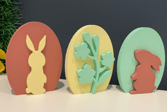 Charming 3D Easter Egg with Bunny and Flowers