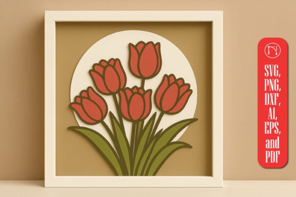 Crafting Depth and Dimension with the Layer Tulips 3D Shadow Box SVG Cut File