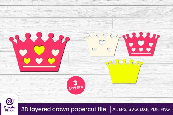 Crafting Majesty: A Guide to the 3D Layered Crown Paper Cut Princess SVG