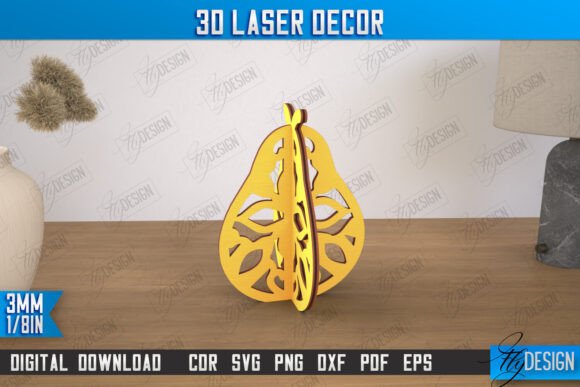 Creating Elegant 3D Laser Décor Pear Shape Home Decor with Precision CNC Files