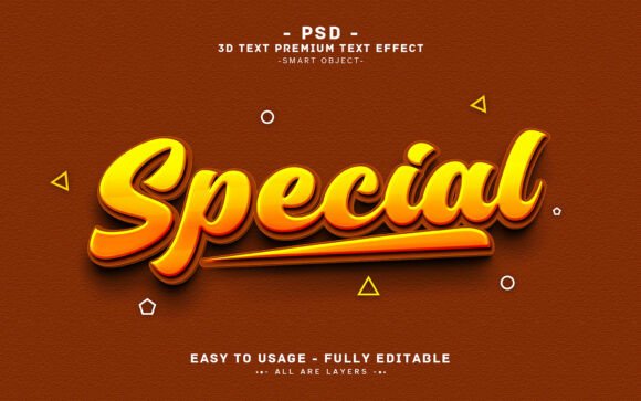 Editable 3D Text Effect Special Design