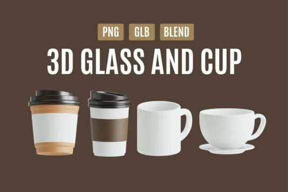 Elevating Digital Visuals with the Realistic 3D Drink Cup and Jar Set 03