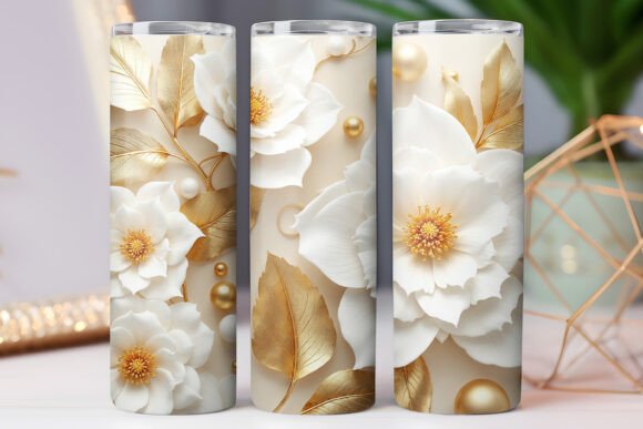 Elevating Sublimation Crafts with 3D Floral Tumbler Wrap Design 20oz PNG Assets