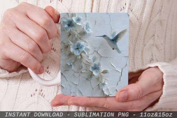 Elevating Sublimation Crafts with the Hummingbird Flowers 3D Mug Wrap PNG