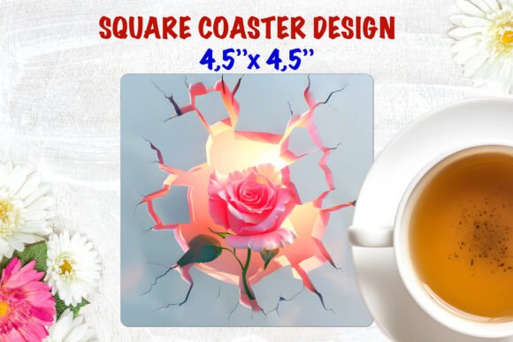 Elevating Tablescapes with the Pink Rose 3D Floral Square Coaster