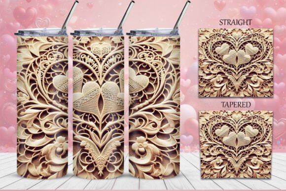 Evaluating the 3D Heart Pattern Tumbler Design Wrap PNG for Sublimation Projects