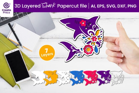 Exploring the Depth of 3D Layered Shark Paper Cutting Files