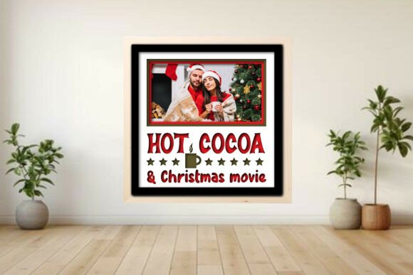 Hot Cocoa Christmas Photo Frame Shadow