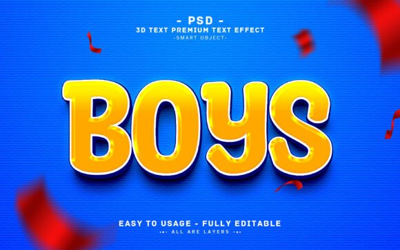 Mastering the Editable 3D Text Effect Boys Design for Professional Graphics
