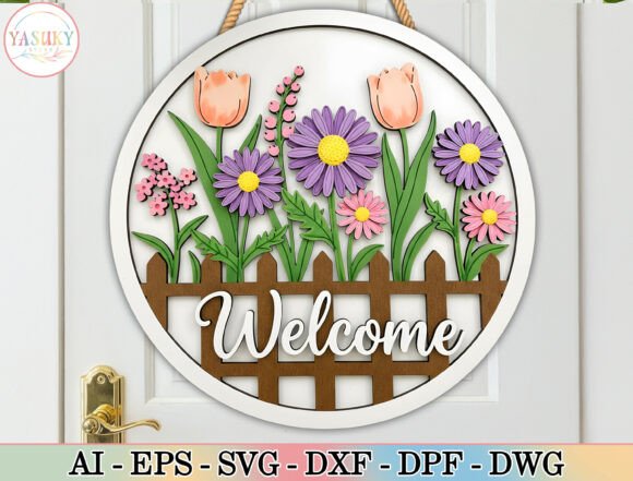 Mastering the Spring Floral Welcome Door Hanger SVG for Professional Laser Cutting Projects