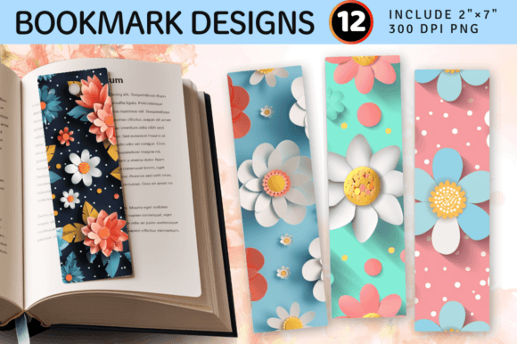 Strategic Branding with Polka Dots 3d Flowers PNG Bookmark Design