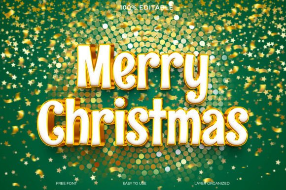 Strategic Visual Communication: Leveraging Merry Christmas Gold and White Text for Brand Impact