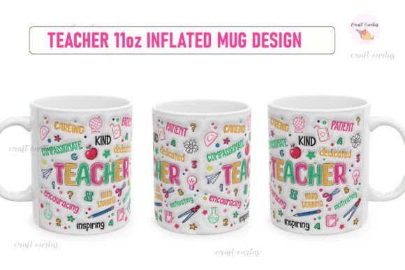 Teacher 11 Oz Inflated Mug PNG Design