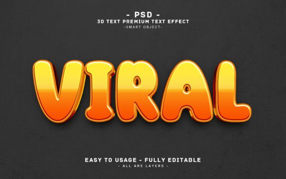 Vibrant 3D Text Effect Viral Design